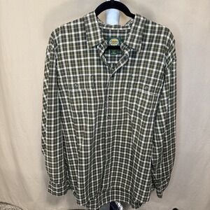 Cabela's Men's Long Sleeve Button-Up,‎ XL Tall, Green & Yellow Plaid